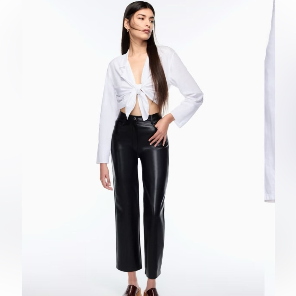 Aritzia black Leather Pants - cropped